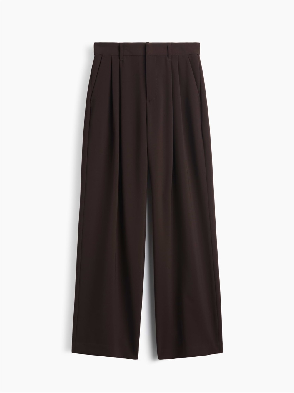 GAP Curvy 365 High Rise Pleated Trousers in Terra Brown